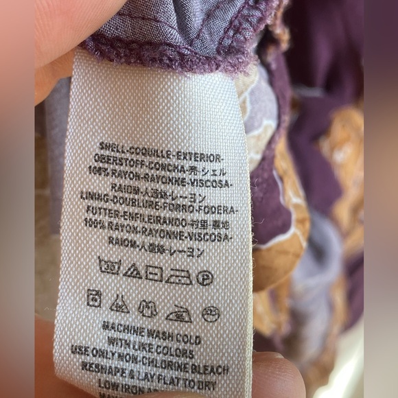 Free People shake It Floral Burgundy Ruffle Boho Tie Pullover Mini Dress… - Picture 8 of 13